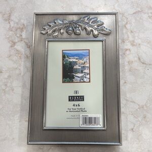 Burnes of Boston Pewter style Acorn Photo Frame 4x6”